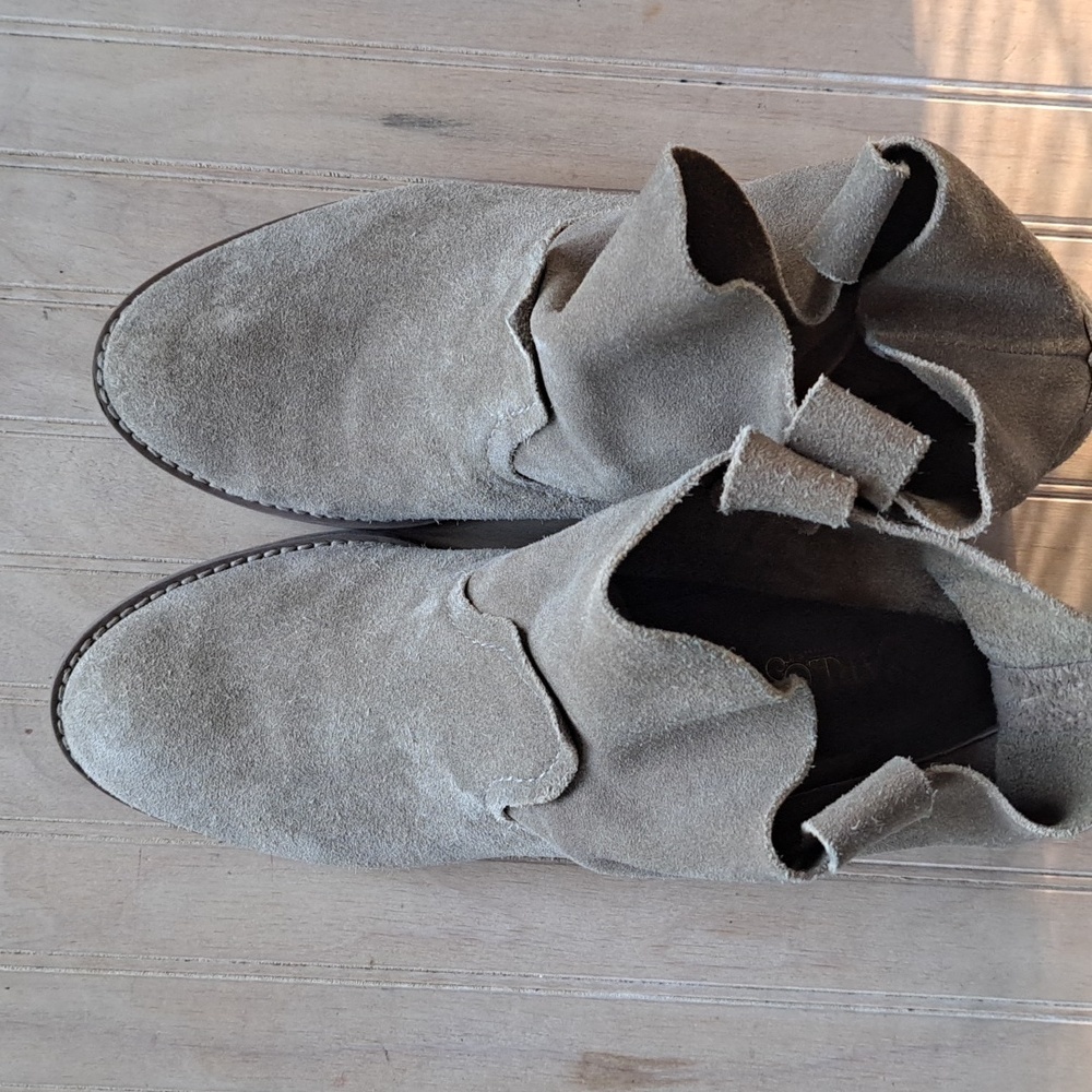 Carlos Santana Leighton Floppy Slouchy Short Heel Suede Leather Ankle Booties - Picture 2 of 12